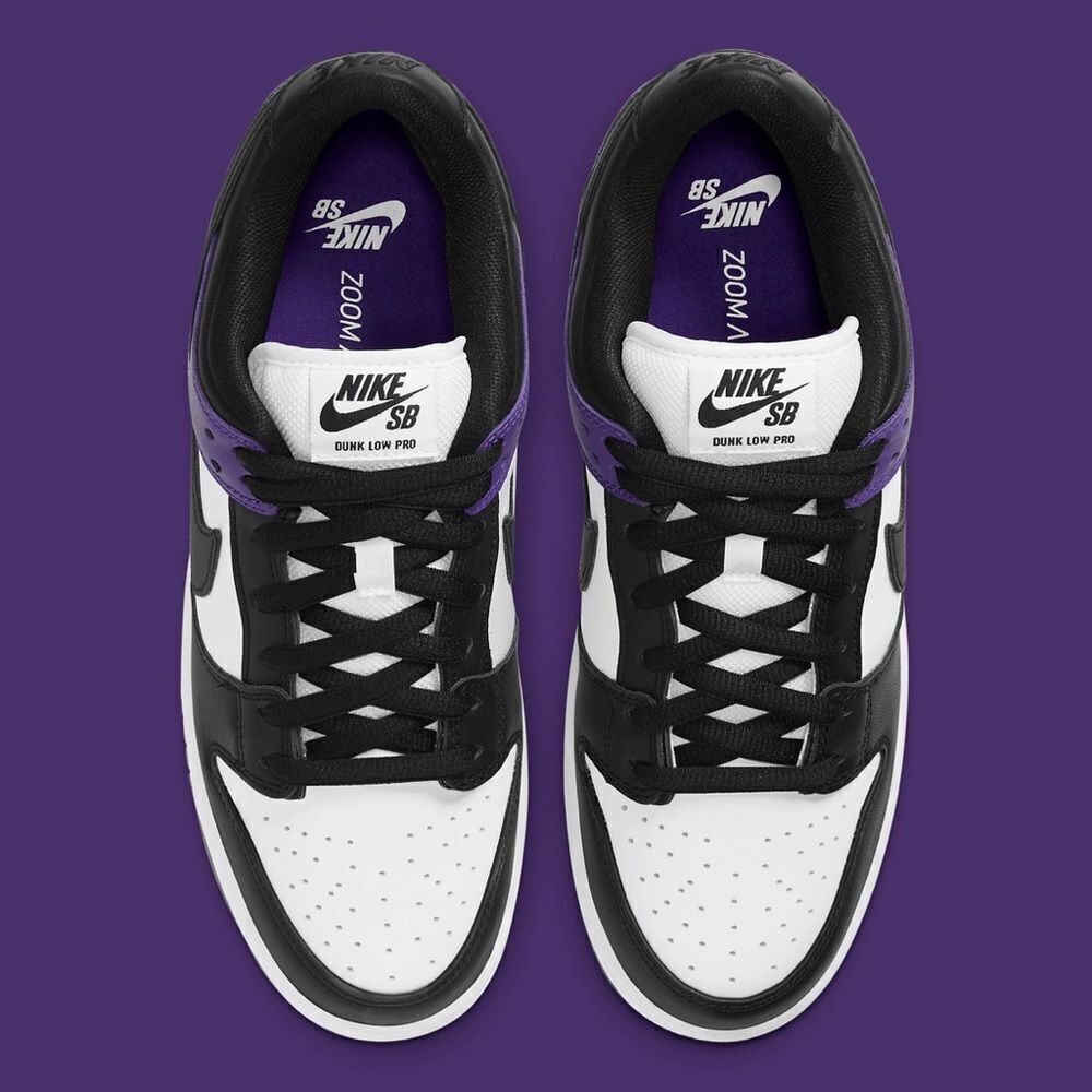 NIKE SB DUNK LOW COURT PURPLE black white BQ6817-500 size 8 - 14 - Picture 7 of 11